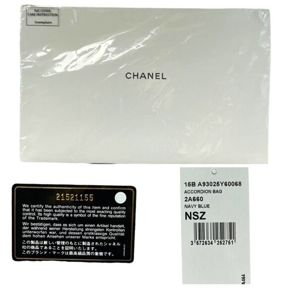 Chanel Accordion Large Quilted Crackled Handbag Blue - Picture 8 of 16